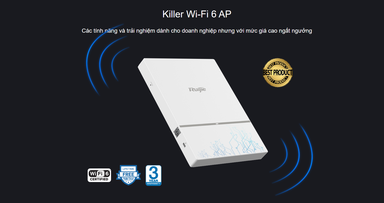 Bộ phát Wi-Fi gắn trần hoặc treo tường trong nhà RG-AP820-L (V2)