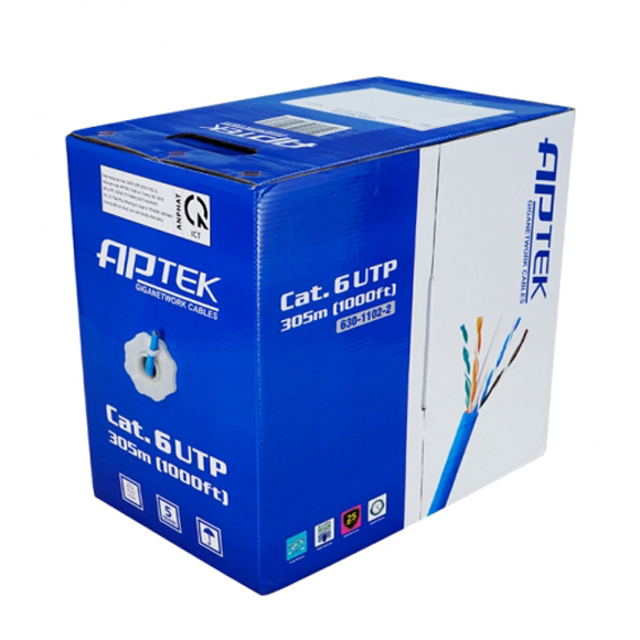 Cáp mạng APTEK CAT.6 U/UTP 23AWG PVC CABLE (630-1102-2)
